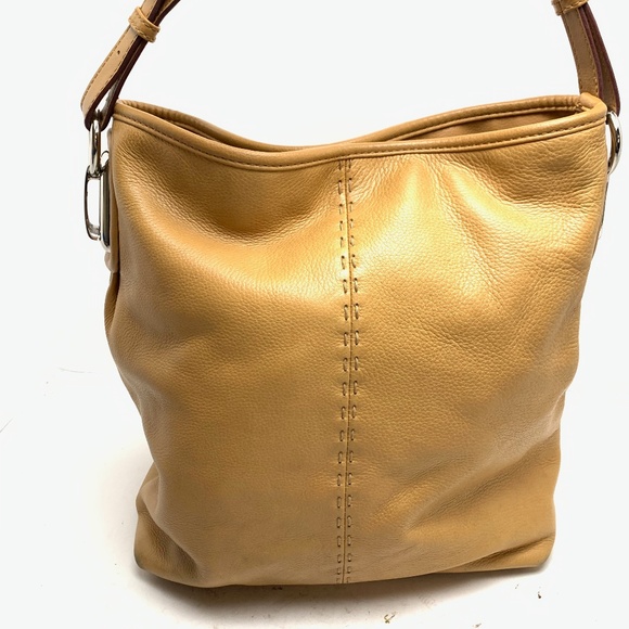 Liz Claiborne Handbags - LIZ CLAIBORNE Camel Beige Genuine Leather Hobo Shoulder Bag Purse Tote Neutral